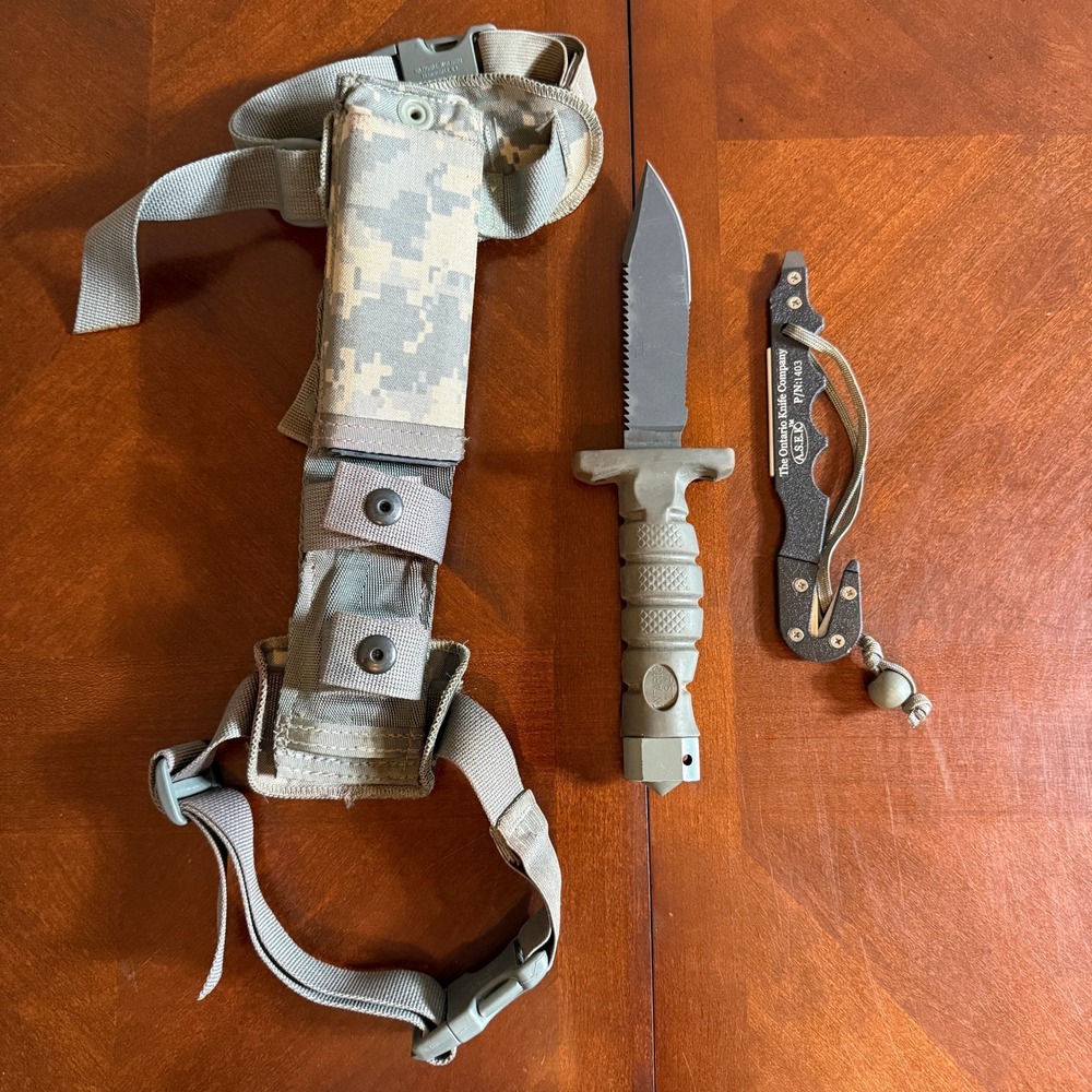 Ontario Knife Company ASEK Aircrew Survival Egress Knife System ACU Camo 1403